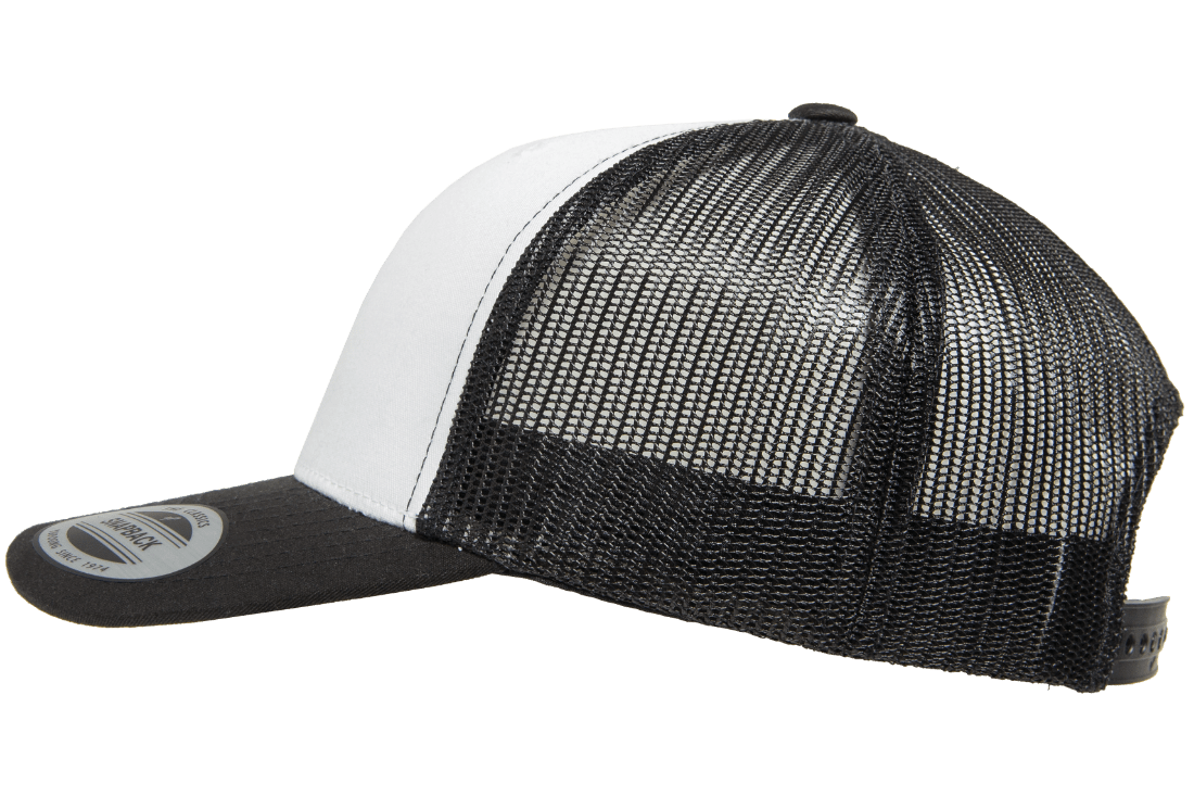 Yupoong 6606W Retro Trucker Hat, Baseball Cap with Mesh Back, White Front - YP Classics®