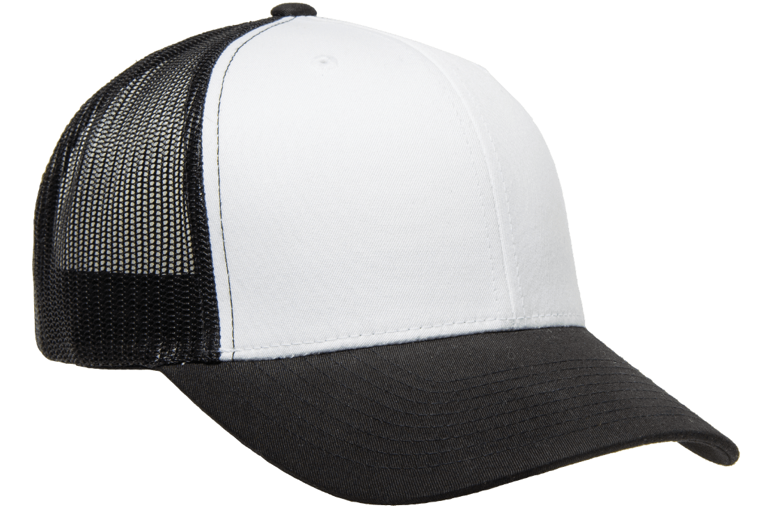 Yupoong 6606W Retro Trucker Hat, Baseball Cap with Mesh Back, White Front - YP Classics®
