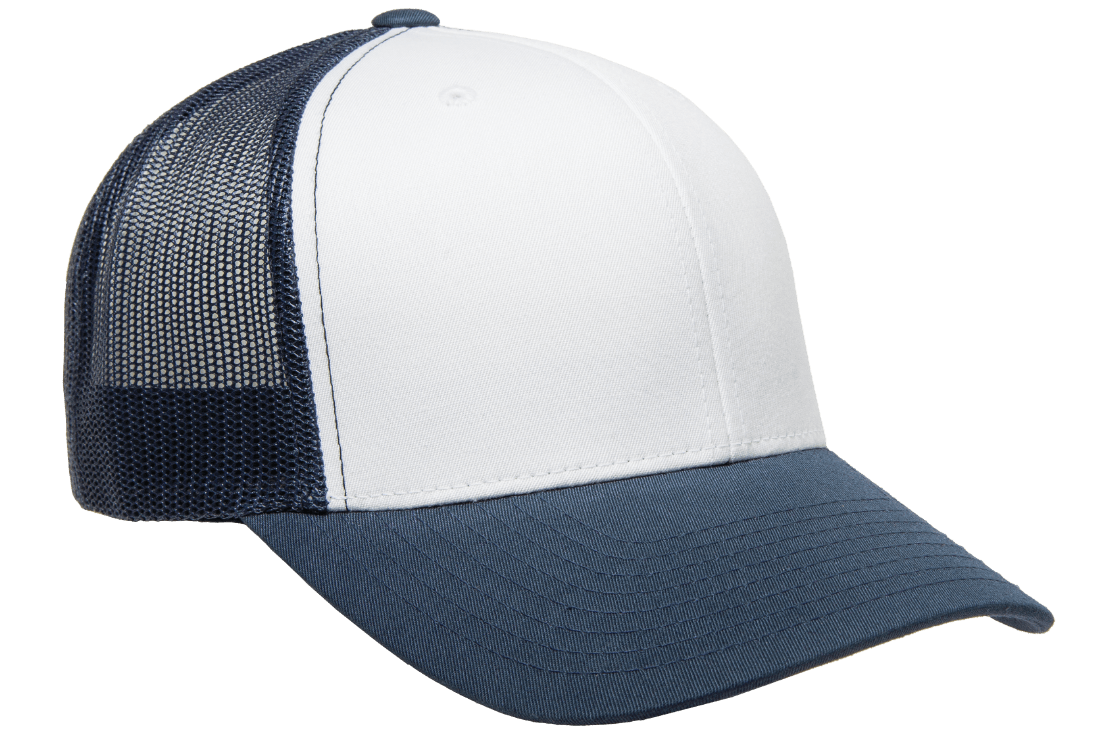 Yupoong 6606W Retro Trucker Hat, Baseball Cap with Mesh Back, White Front - YP Classics®