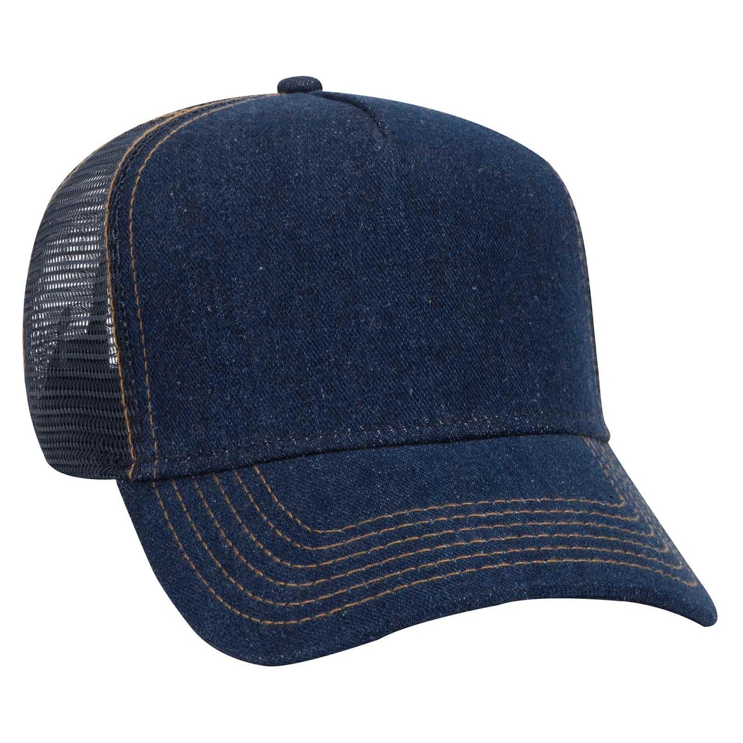 Otto 5 Panel, Mid Pro Mesh Back Trucker Hat, Cotton Blend Twill Cap - 32-285