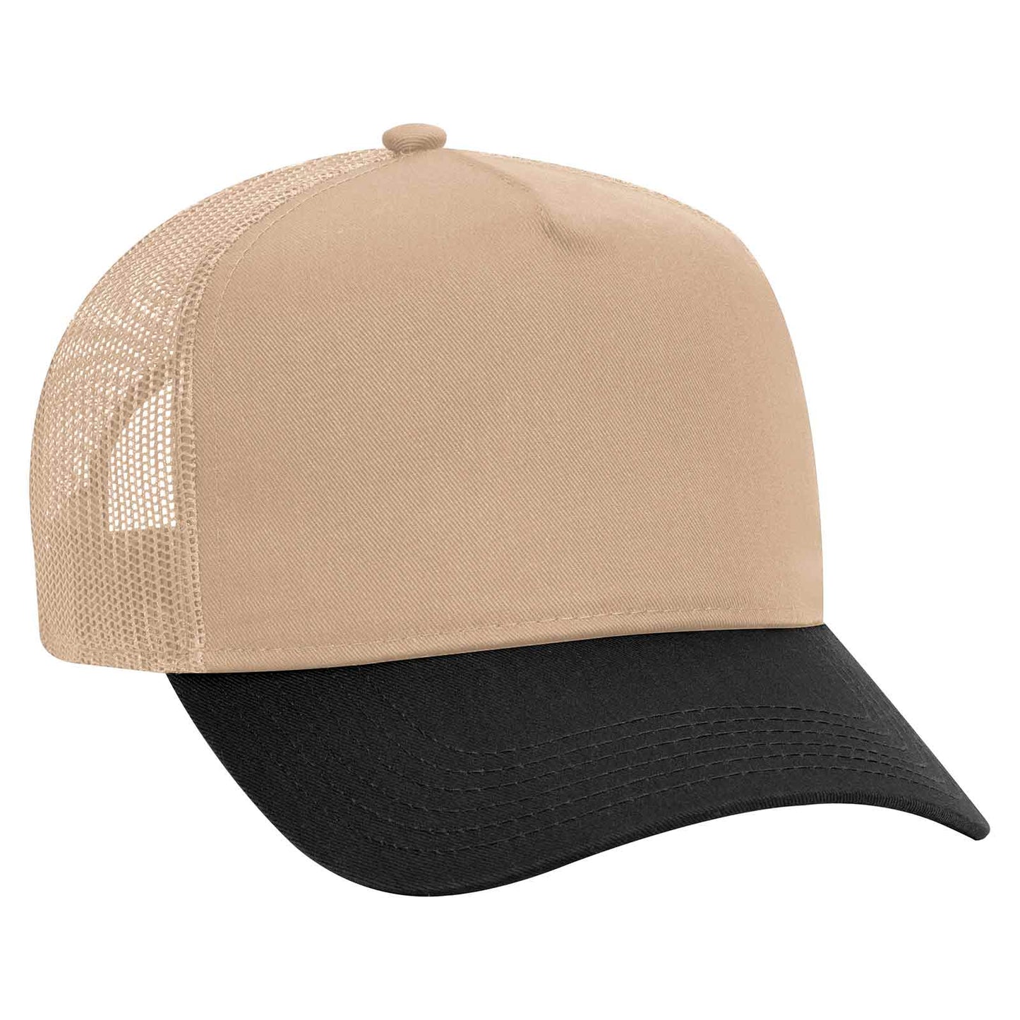 Otto 5 Panel, Mid Pro Mesh Back Trucker Hat, Cotton Blend Twill Cap - 32-285