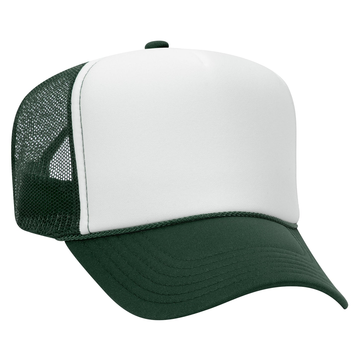 Otto 5-Panel High Crown Foam Trucker Hats - White Front Colors - 39-165