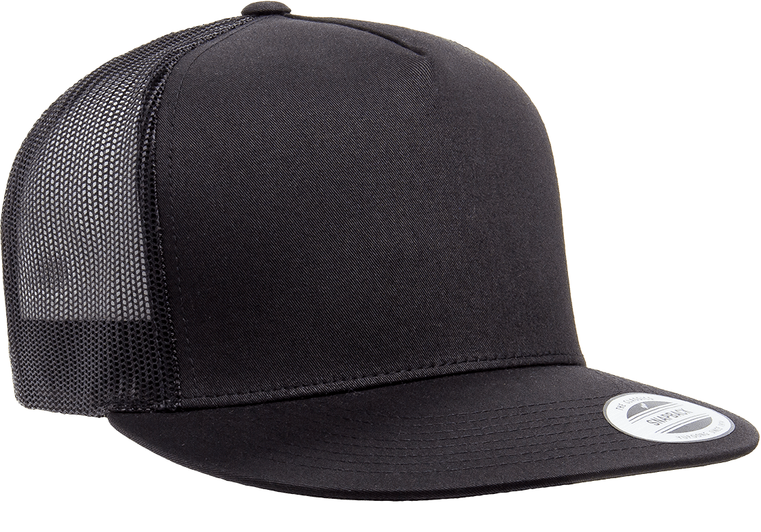 Yupoong 6006 Classic Trucker Snapback Hat, Flat Bill Hat with Mesh Back - YP Classics®