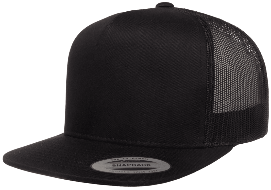 Yupoong 6006 Classic Trucker Snapback Hat, Flat Bill Hat with Mesh Back - YP Classics®