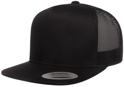 Yupoong 6006 Classic Trucker Snapback Hat, Flat Bill Hat with Mesh Back - YP Classics®