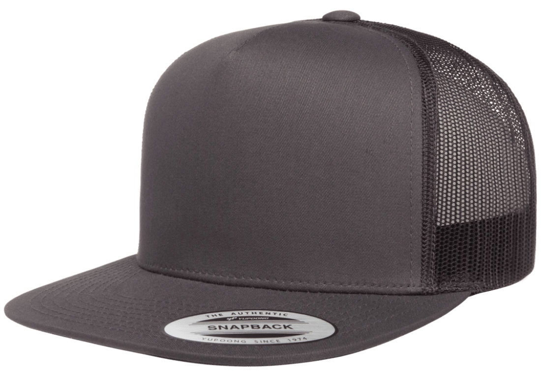 Yupoong 6006 Classic Trucker Snapback Hat, Flat Bill Hat with Mesh Back - YP Classics®