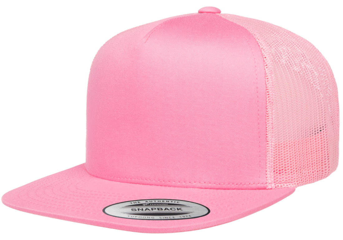 Yupoong 6006 Classic Trucker Snapback Hat, Flat Bill Hat with Mesh Back - YP Classics®