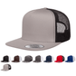 Yupoong 6006T Classic Trucker Snapback Hat, Flat Bill Cap with Mesh Back, 2-Tone Colors - YP Classics®