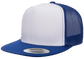 Yupoong 6006W Premium Trucker Snapback Hat, Flat Bill Cap with Mesh Back, White Front - YP Classics®