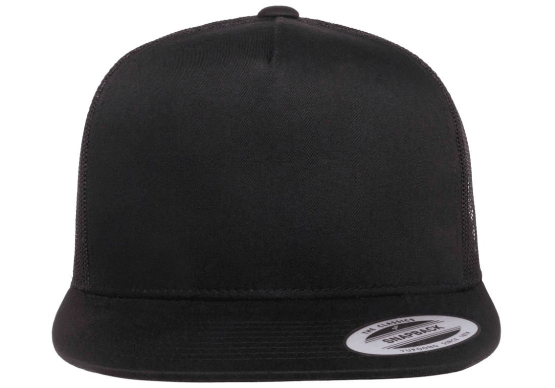 Yupoong 6006 Classic Trucker Snapback Hat, Flat Bill Hat with Mesh Back - YP Classics®