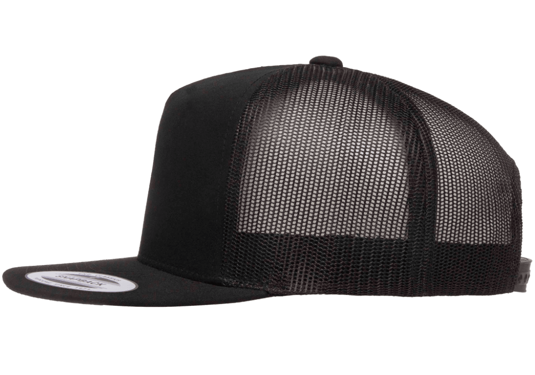 Yupoong 6006 Classic Trucker Snapback Hat, Flat Bill Hat with Mesh Back - YP Classics®