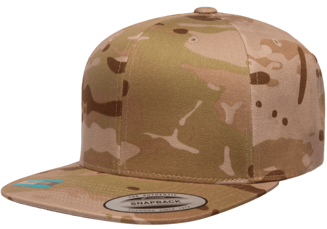 Yupoong 6089MC MultiCam Camo Snapback Hat, Flat Bill Cap, Camouflage - YP Classics®