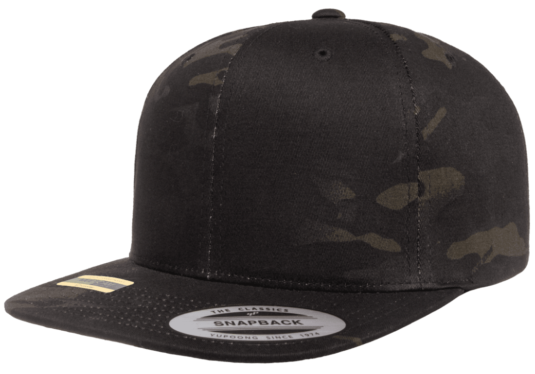 Yupoong 6089MC MultiCam Camo Snapback Hat, Flat Bill Cap, Camouflage - YP Classics®