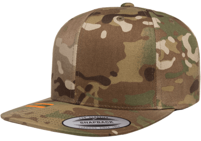 Yupoong 6089MC MultiCam Camo Snapback Hat, Flat Bill Cap, Camouflage - YP Classics®