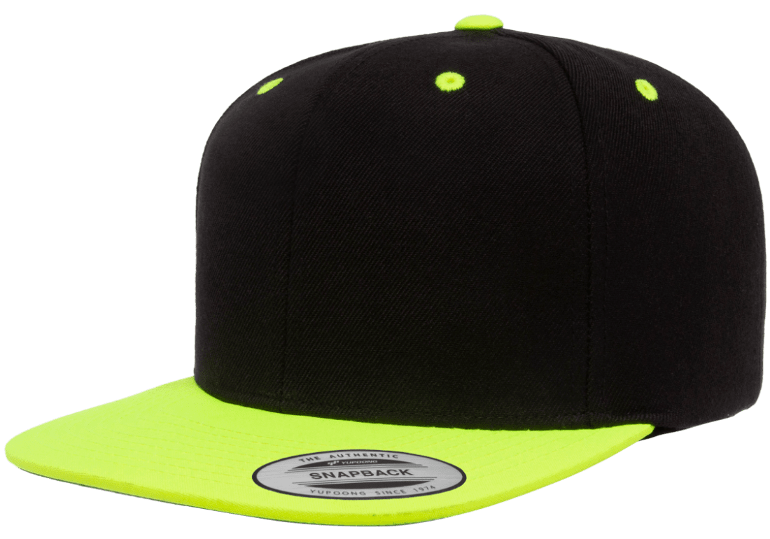 Yupoong 6089MT Premium Snapback Hat, Flat Bill Cap, 2-Tone Colors - YP Classics®