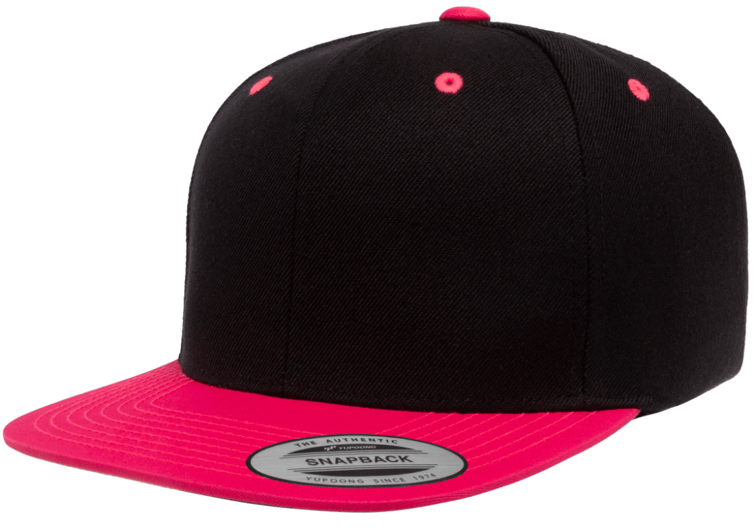 Yupoong 6089MT Premium Snapback Hat, Flat Bill Cap, 2-Tone Colors - YP Classics®