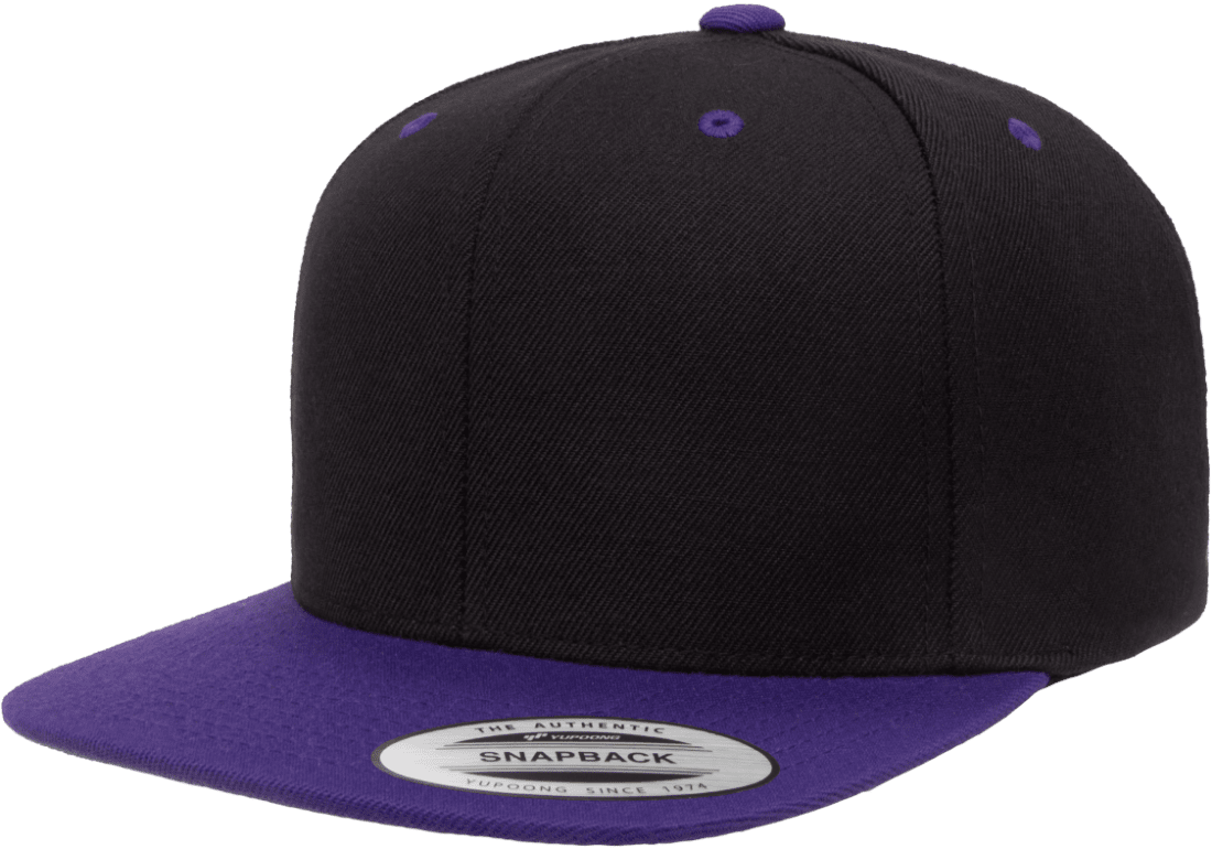 Yupoong 6089MT Premium Snapback Hat, Flat Bill Cap, 2-Tone Colors - YP Classics®