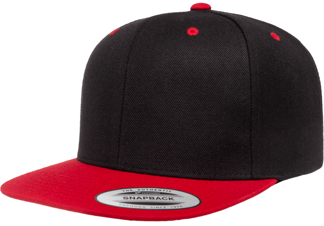 Yupoong 6089MT Premium Snapback Hat, Flat Bill Cap, 2-Tone Colors - YP Classics®