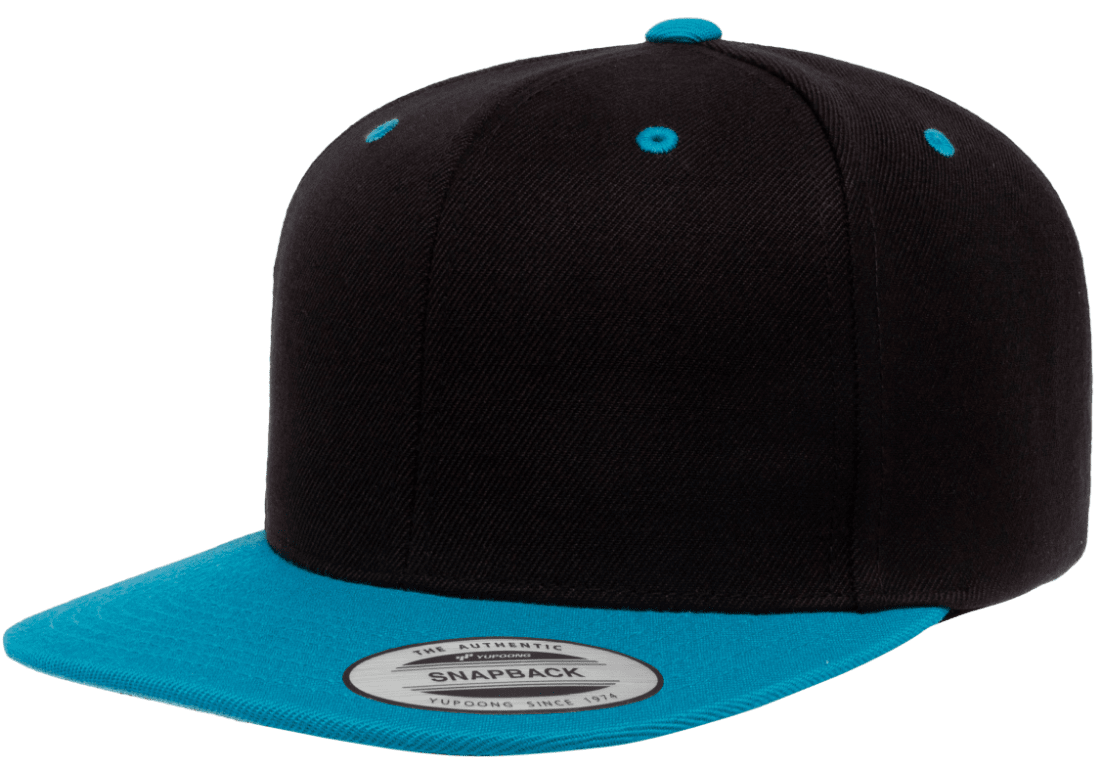 Yupoong 6089MT Premium Snapback Hat, Flat Bill Cap, 2-Tone Colors - YP Classics®