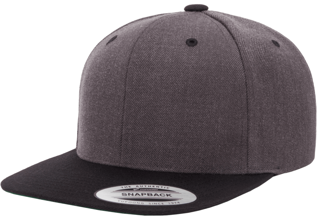 Yupoong 6089MT Premium Snapback Hat, Flat Bill Cap, 2-Tone Colors - YP Classics®