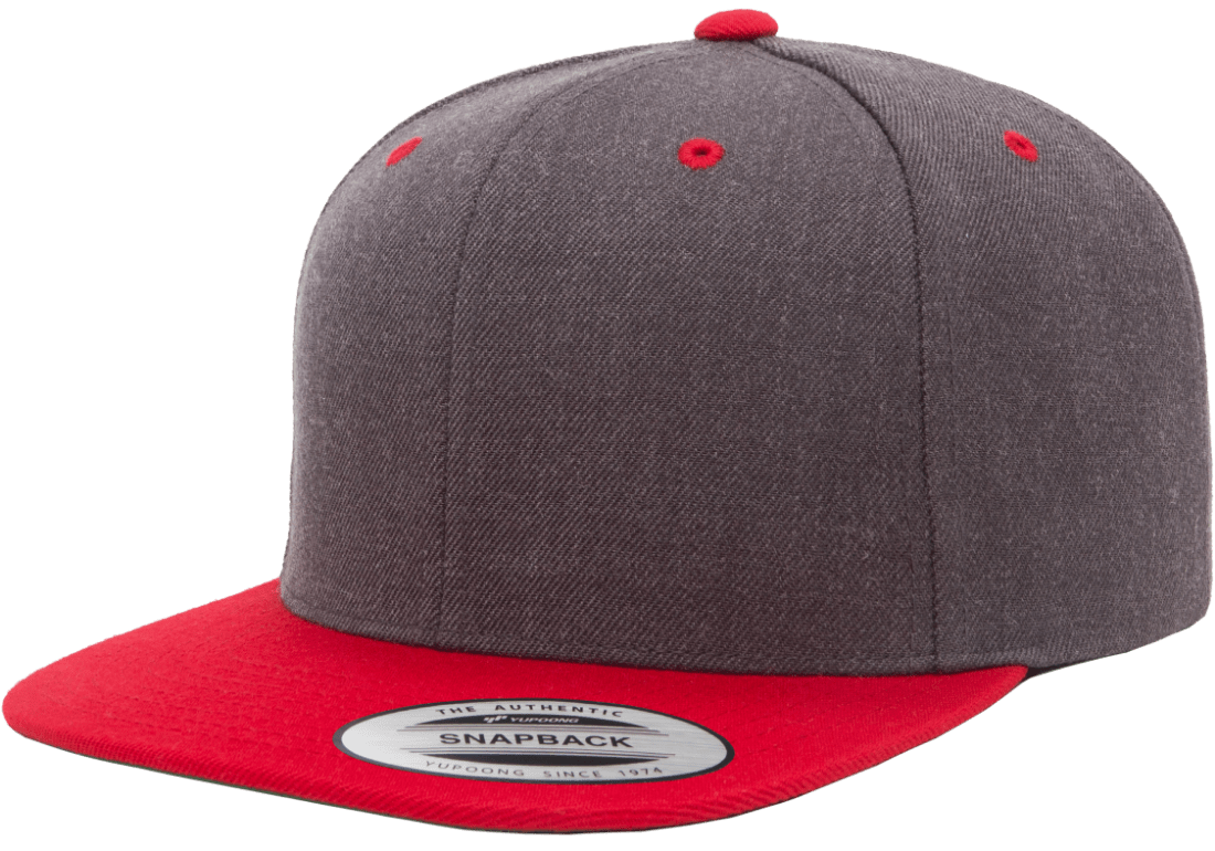 Yupoong 6089MT Premium Snapback Hat, Flat Bill Cap, 2-Tone Colors - YP Classics®