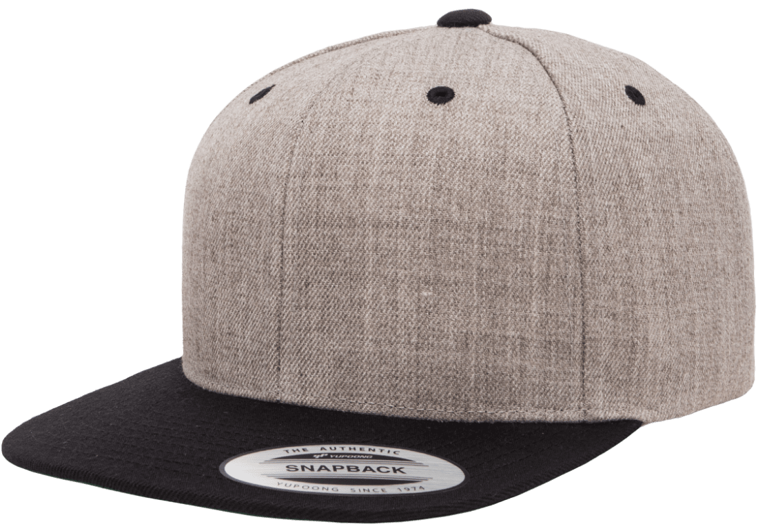 Yupoong 6089MT Premium Snapback Hat, Flat Bill Cap, 2-Tone Colors - YP Classics®