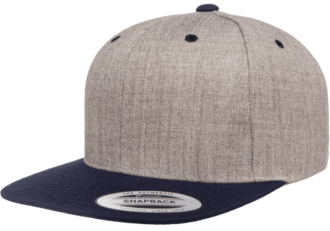 Yupoong 6089MT Premium Snapback Hat, Flat Bill Cap, 2-Tone Colors - YP Classics®