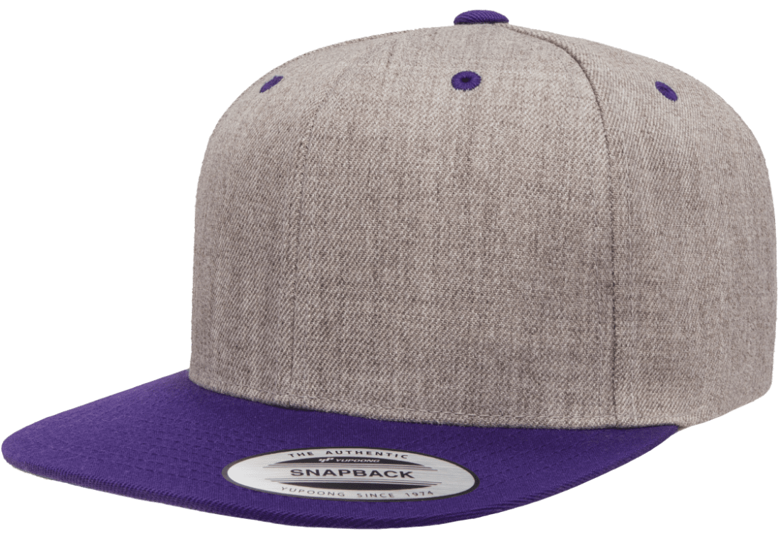 Yupoong 6089MT Premium Snapback Hat, Flat Bill Cap, 2-Tone Colors - YP Classics®