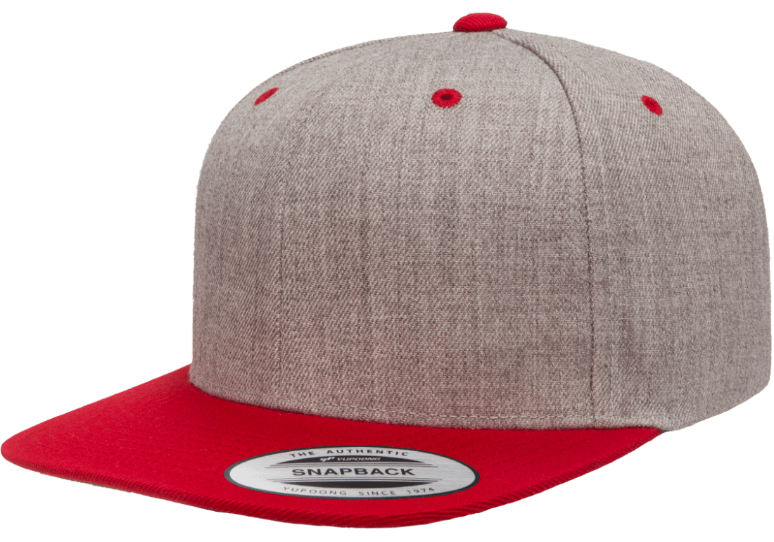 Yupoong 6089MT Premium Snapback Hat, Flat Bill Cap, 2-Tone Colors - YP Classics®