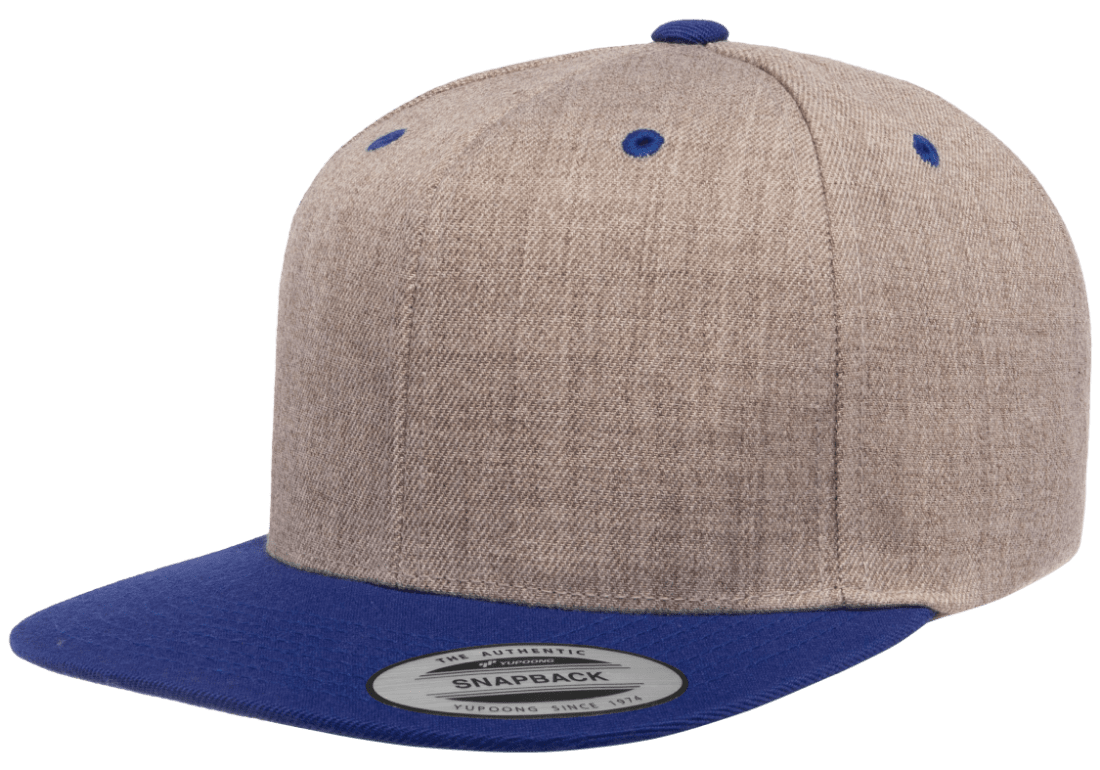 Yupoong 6089MT Premium Snapback Hat, Flat Bill Cap, 2-Tone Colors - YP Classics®