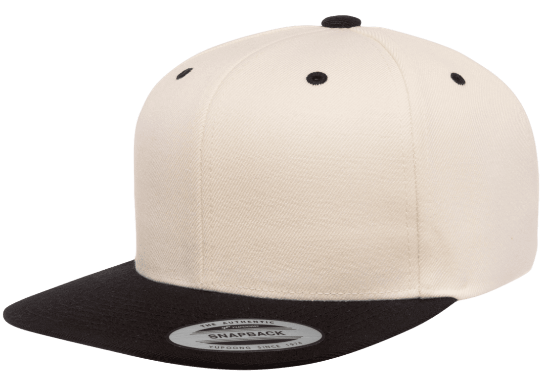 Yupoong 6089MT Premium Snapback Hat, Flat Bill Cap, 2-Tone Colors - YP Classics®