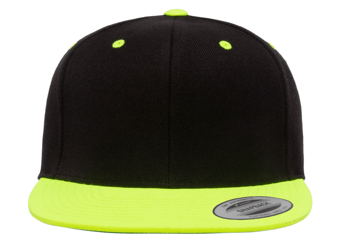 Yupoong 6089MT Premium Snapback Hat, Flat Bill Cap, 2-Tone Colors - YP Classics®