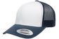 Yupoong 6606W Retro Trucker Hat, Baseball Cap with Mesh Back, White Front - YP Classics®
