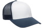 Yupoong 6606W Retro Trucker Hat, Baseball Cap with Mesh Back, White Front - YP Classics®