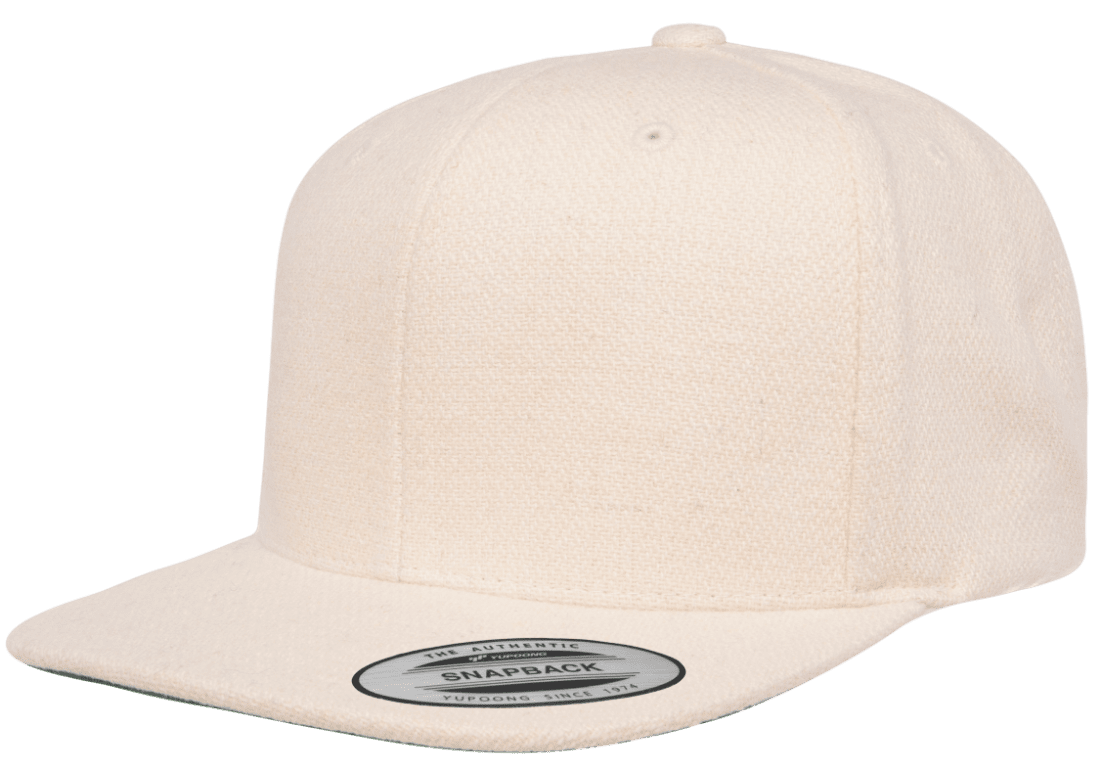 Yupoong 6689 Melton Wool Snapback Hat, Flat Bill Cap