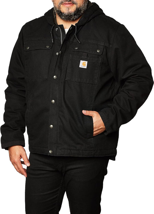 Carhartt Men's Relaxed Fit Washed Duck Sherpa-Lined Utility Jacket