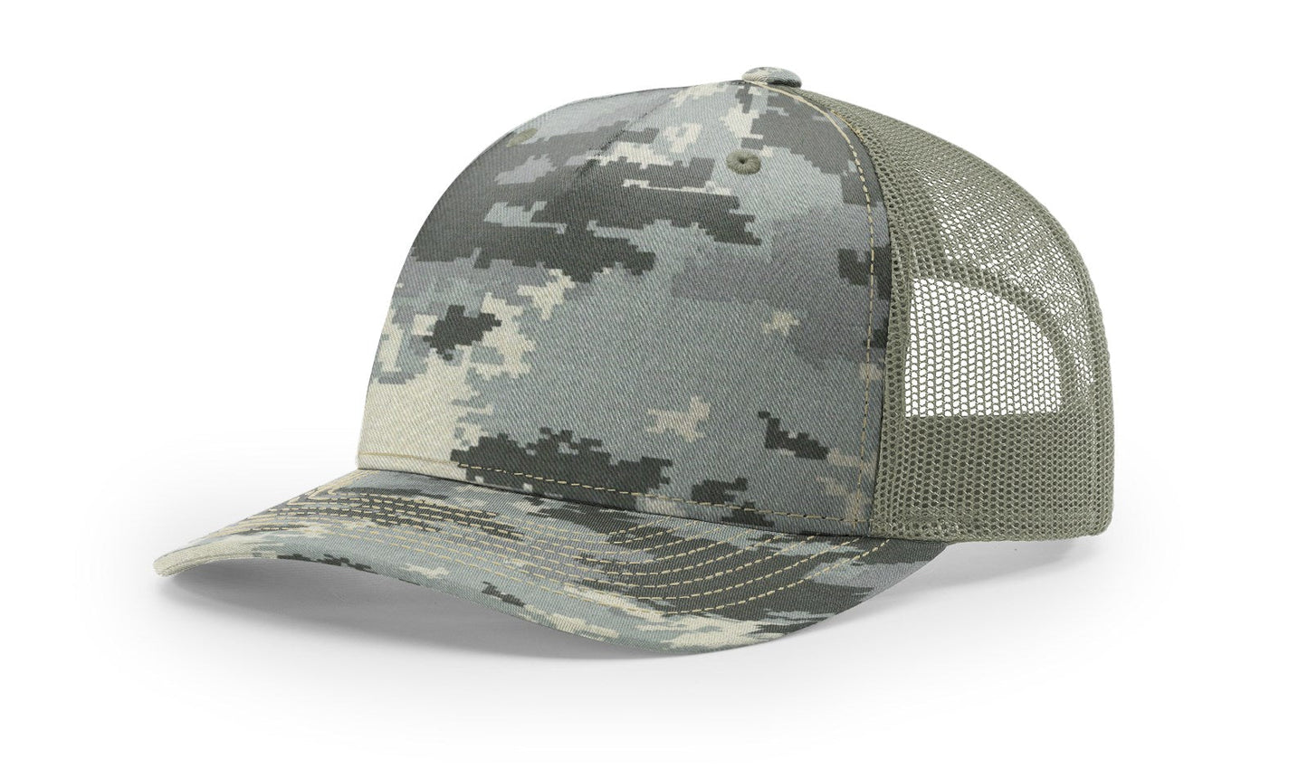 Richardson 112PFP Printed Five Panel Trucker Hat Camo Cap - 112 PFP