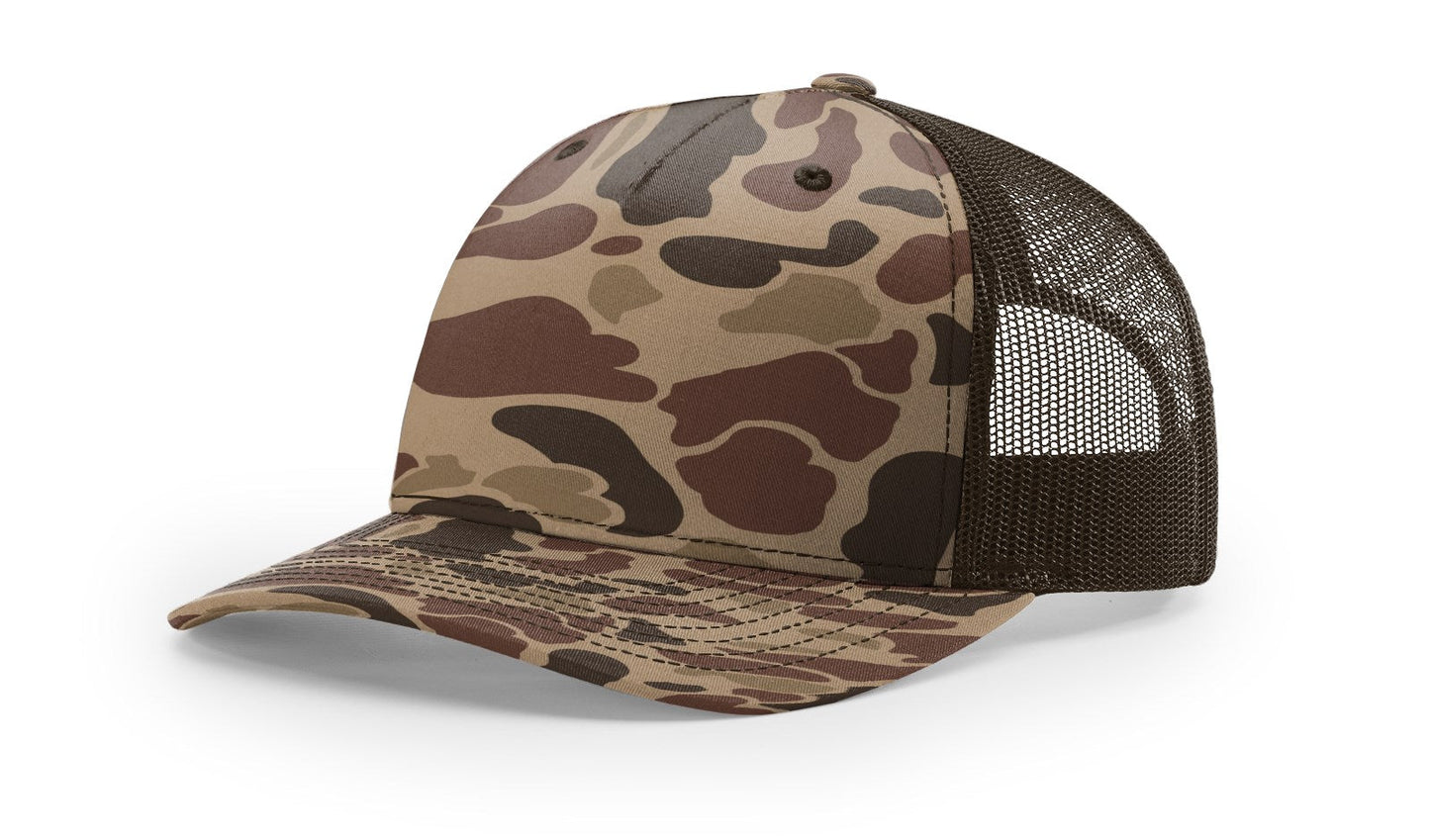 Richardson 112PFP Printed Five Panel Trucker Hat Camo Cap - 112 PFP