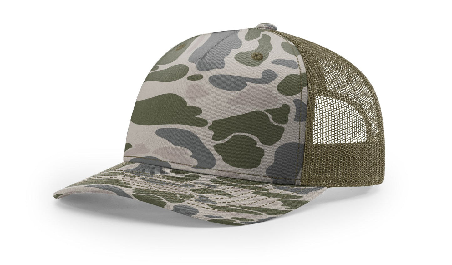 Richardson 112PFP Printed Five Panel Trucker Hat Camo Cap - 112 PFP