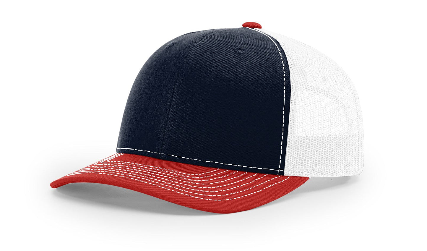 Richardson 112 Trucker Cap Tri Color Hats Three Colors