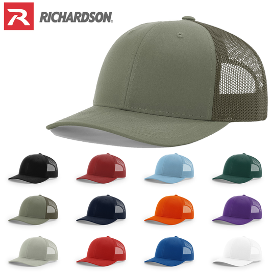 Richardson 112 Trucker Cap Solid Hats Solid Colors One Color