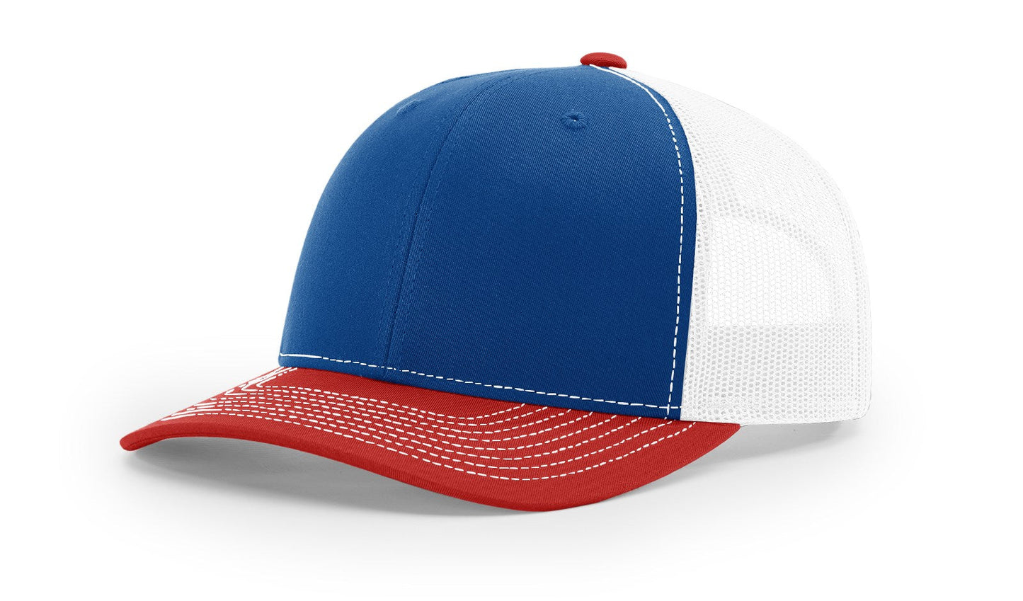 Richardson 112 Trucker Cap Tri Color Hats Three Colors